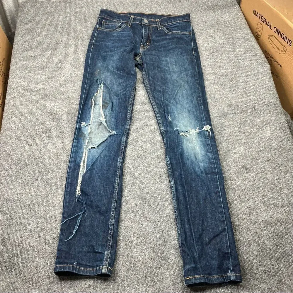 Levi's Jeans Men's‎ Size 29x32 511 Ripped Distressed Medium Wash Slim